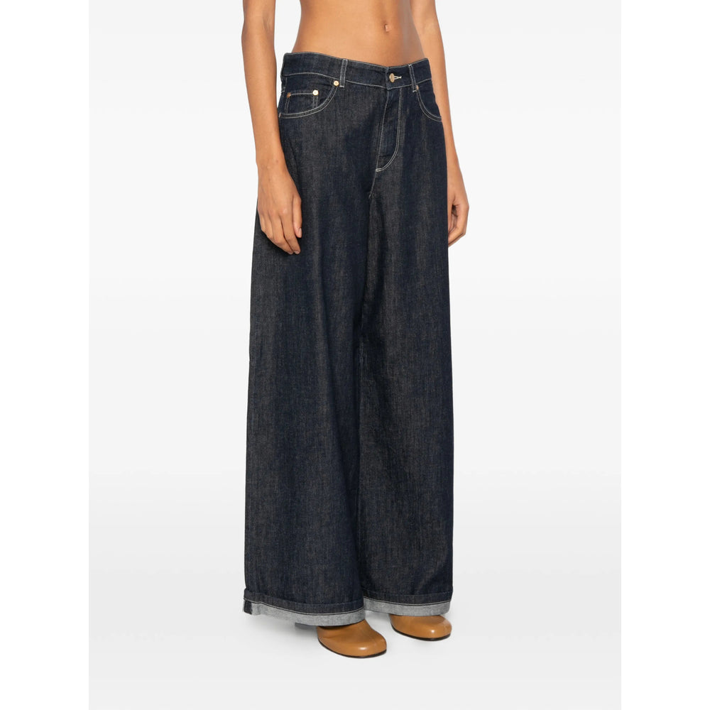 S Max Mara Blue Denim - Wide-Leg Jeans Women