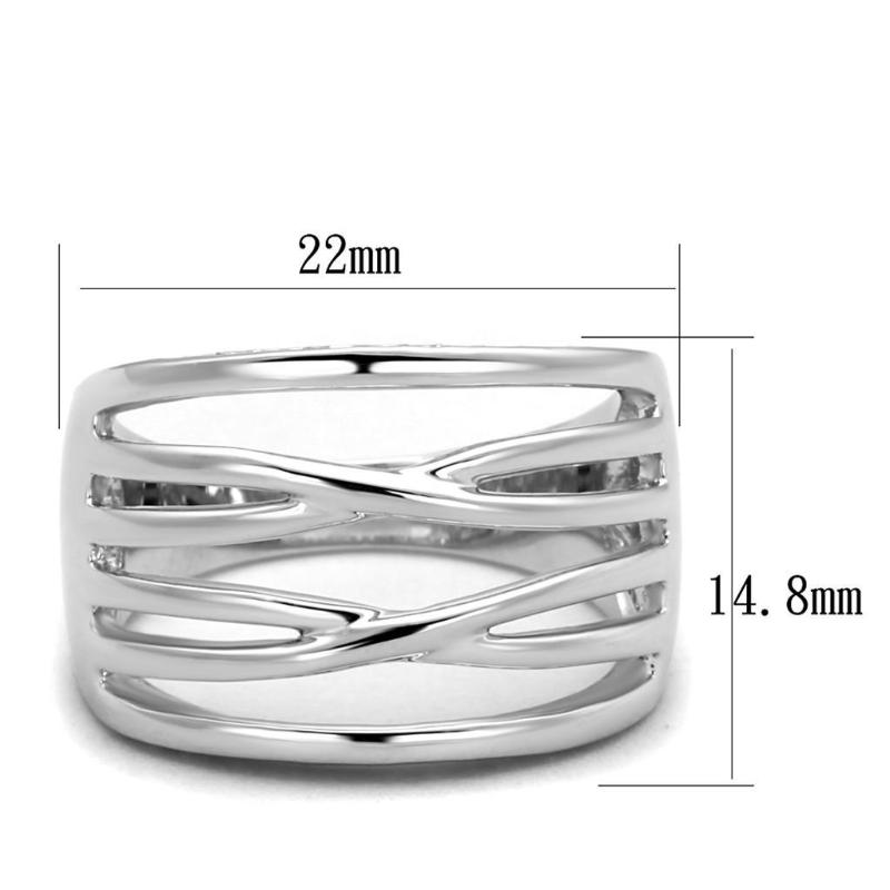 Rhodium Brass Ring with AAA Grade CZ in Clear