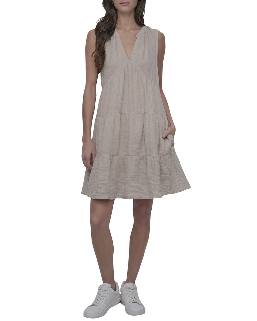 DKNY Double Crepe Gauze Tiered Dress