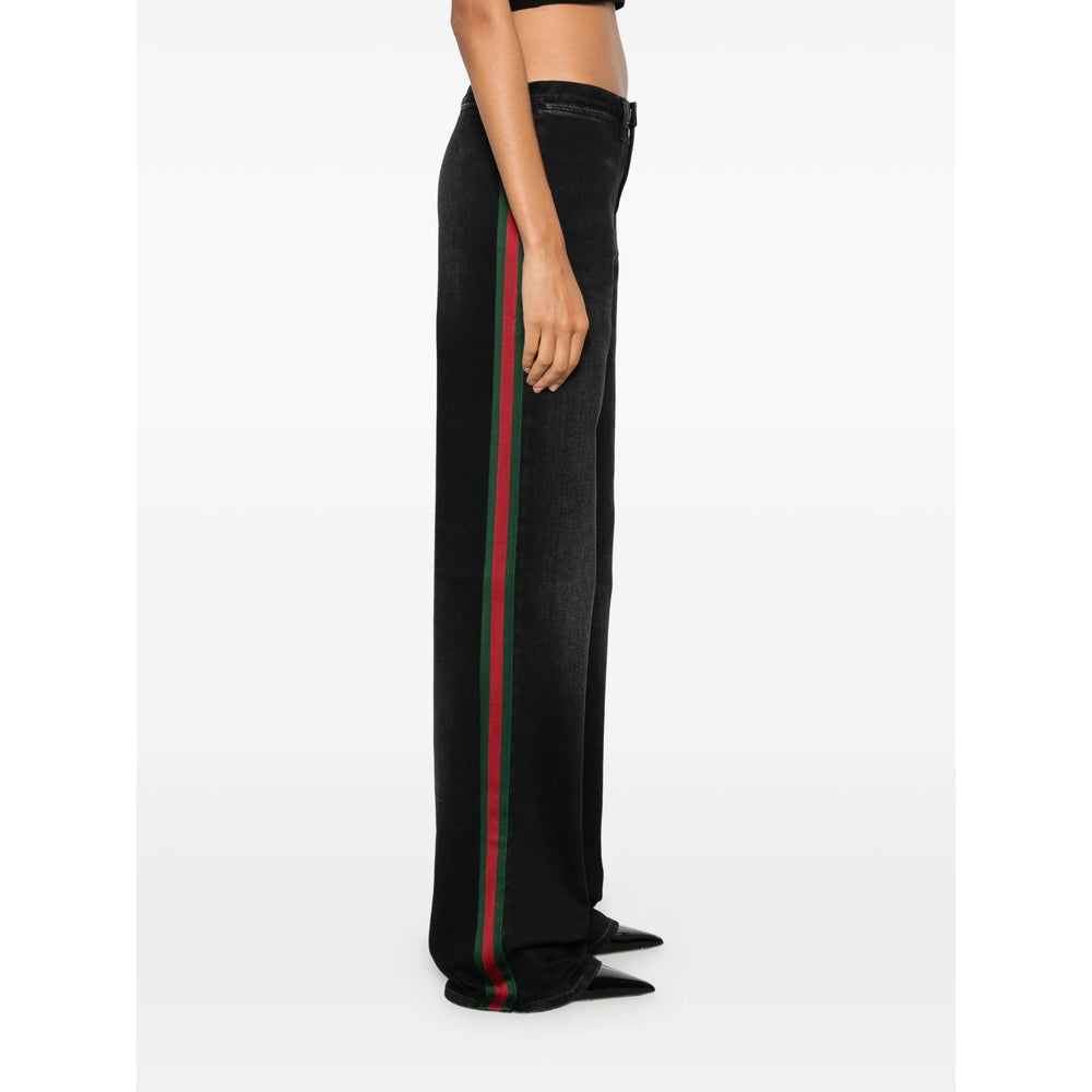 Gucci Black Denim - Wide-Leg Jeans Women