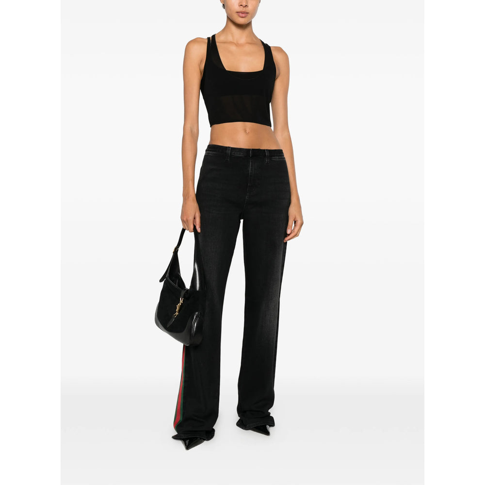 Gucci Black Denim - Wide-Leg Jeans Women