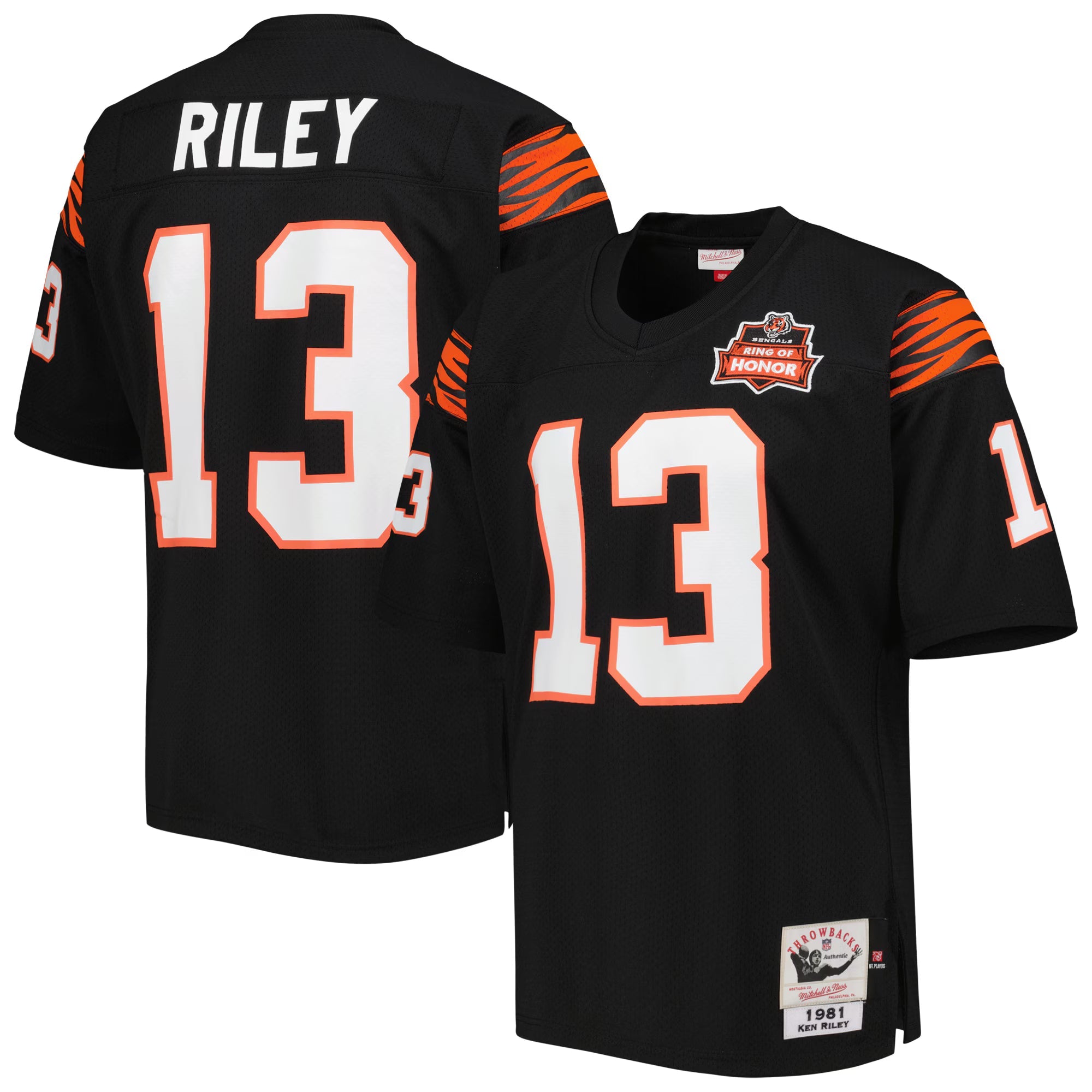 Cincinnati Bengals 1981 Ken Riley Mitchell & Ness Black Authentic Throwback Retired Player Jersey
