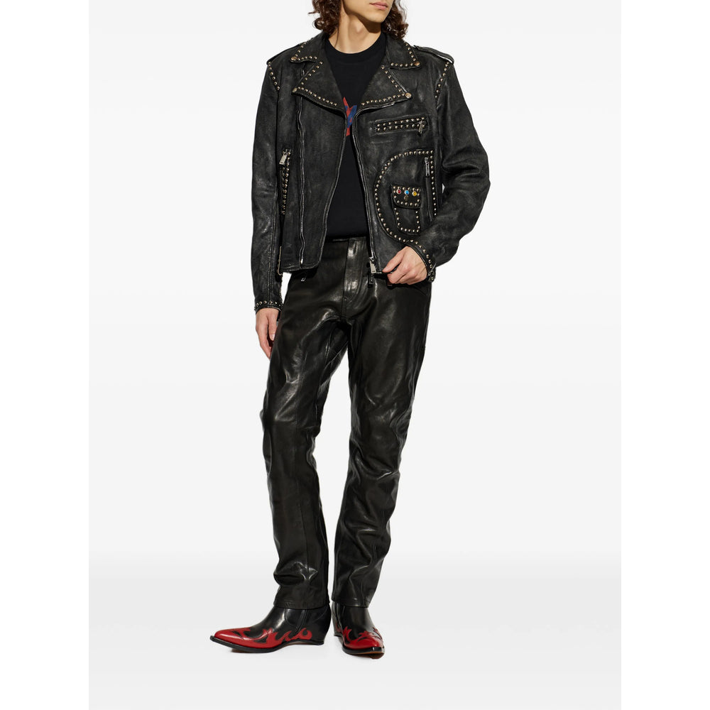 Dsquared2 Black Jackets - Biker Jackets Men