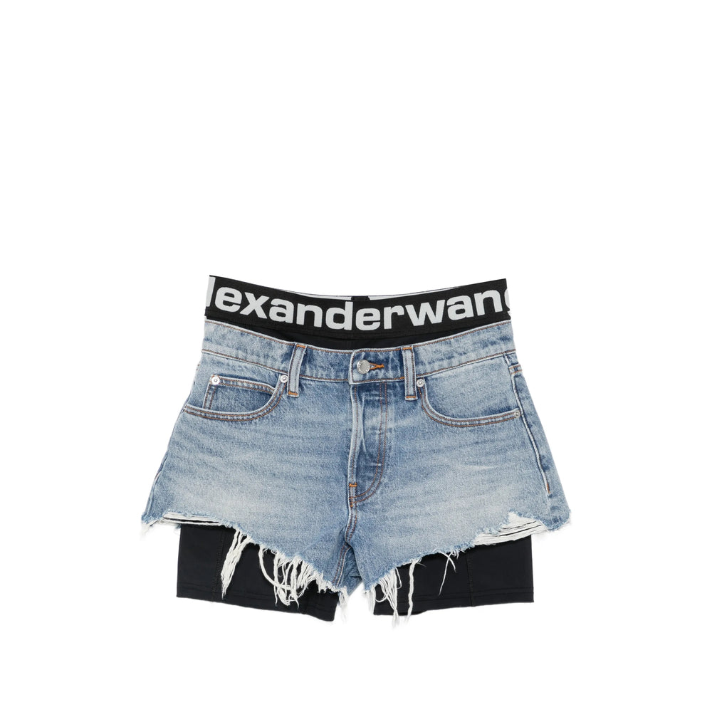 Alexander Wang Blue Shorts - Mini Shorts Women