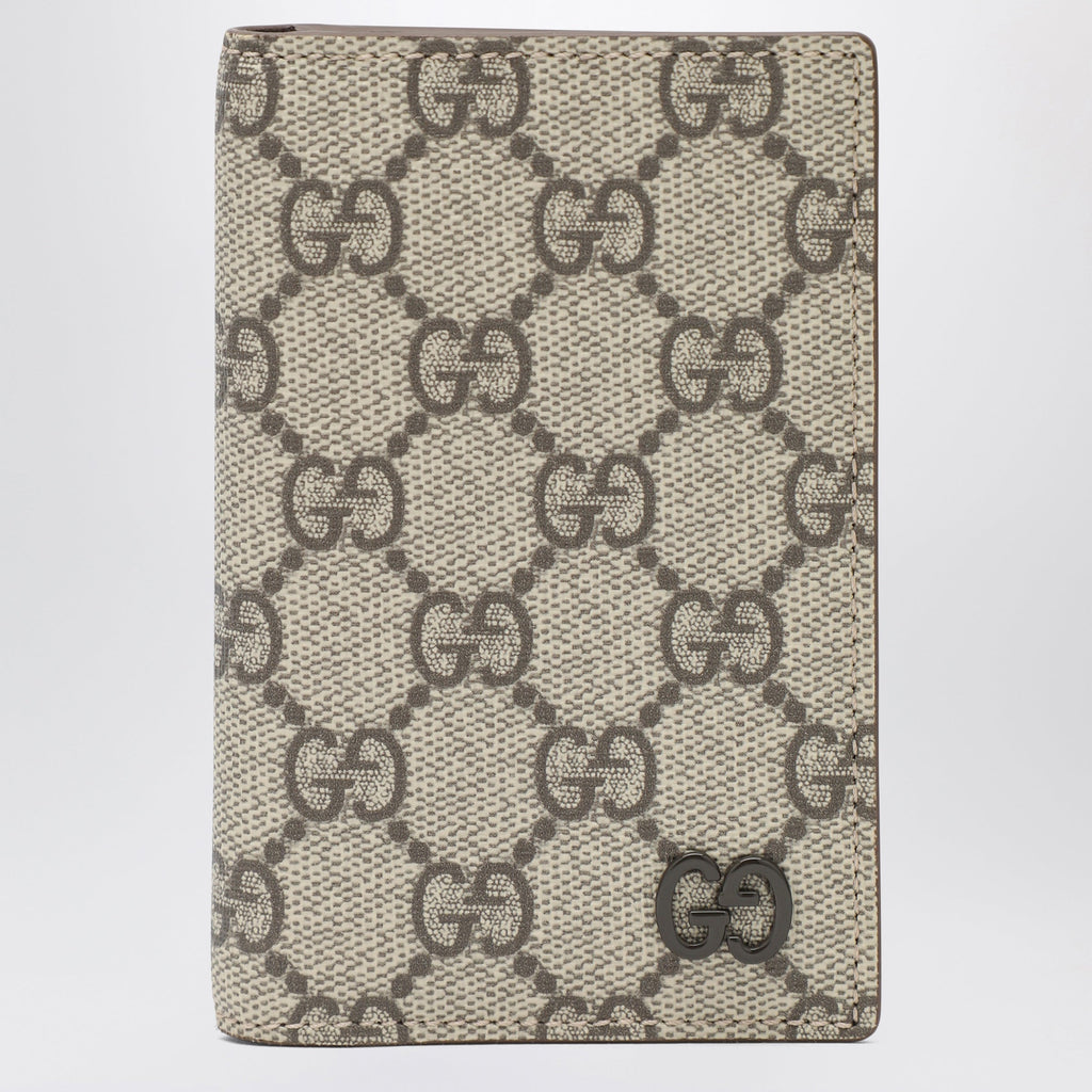 Gucci Gg Supreme Fabric Wallet In Beige/Ebony Men