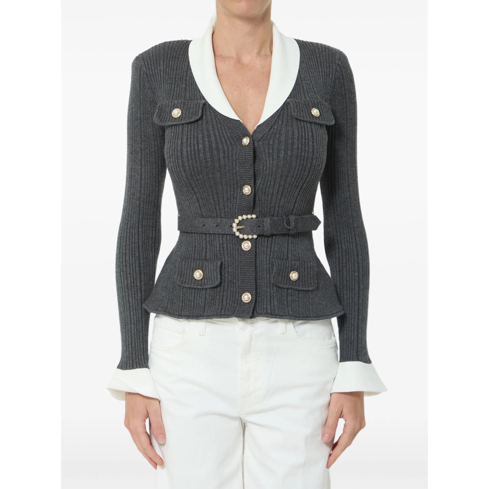 Self-Portrait Grey Knitwear - Cardigans Women