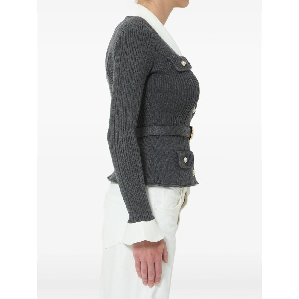 Self-Portrait Grey Knitwear - Cardigans Women