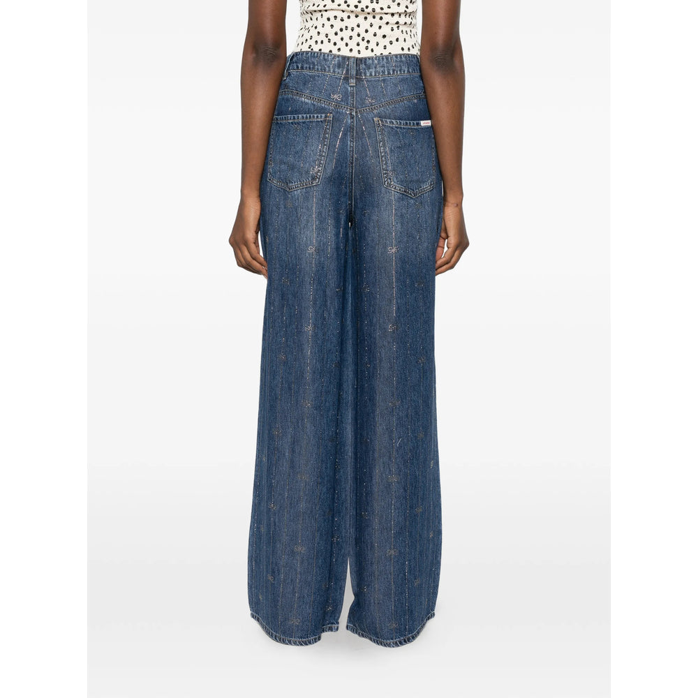 Self-Portrait Blue Denim - Wide-Leg Jeans Women