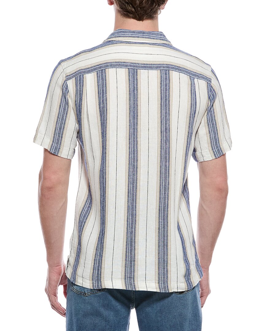 WEATHERPROOF VINTAGE Linen-Blend Vertical Stripe Shirt