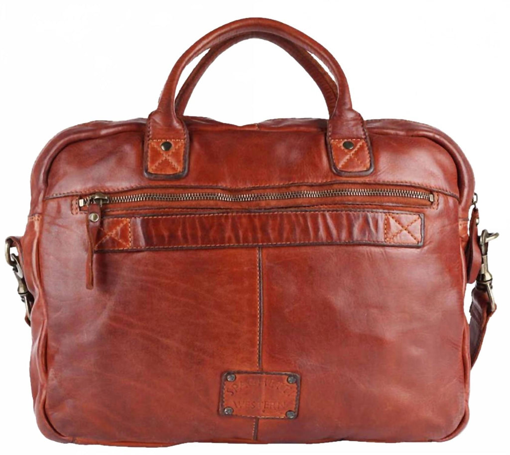 Briefcase Genuine Leather Western Bag In Brown