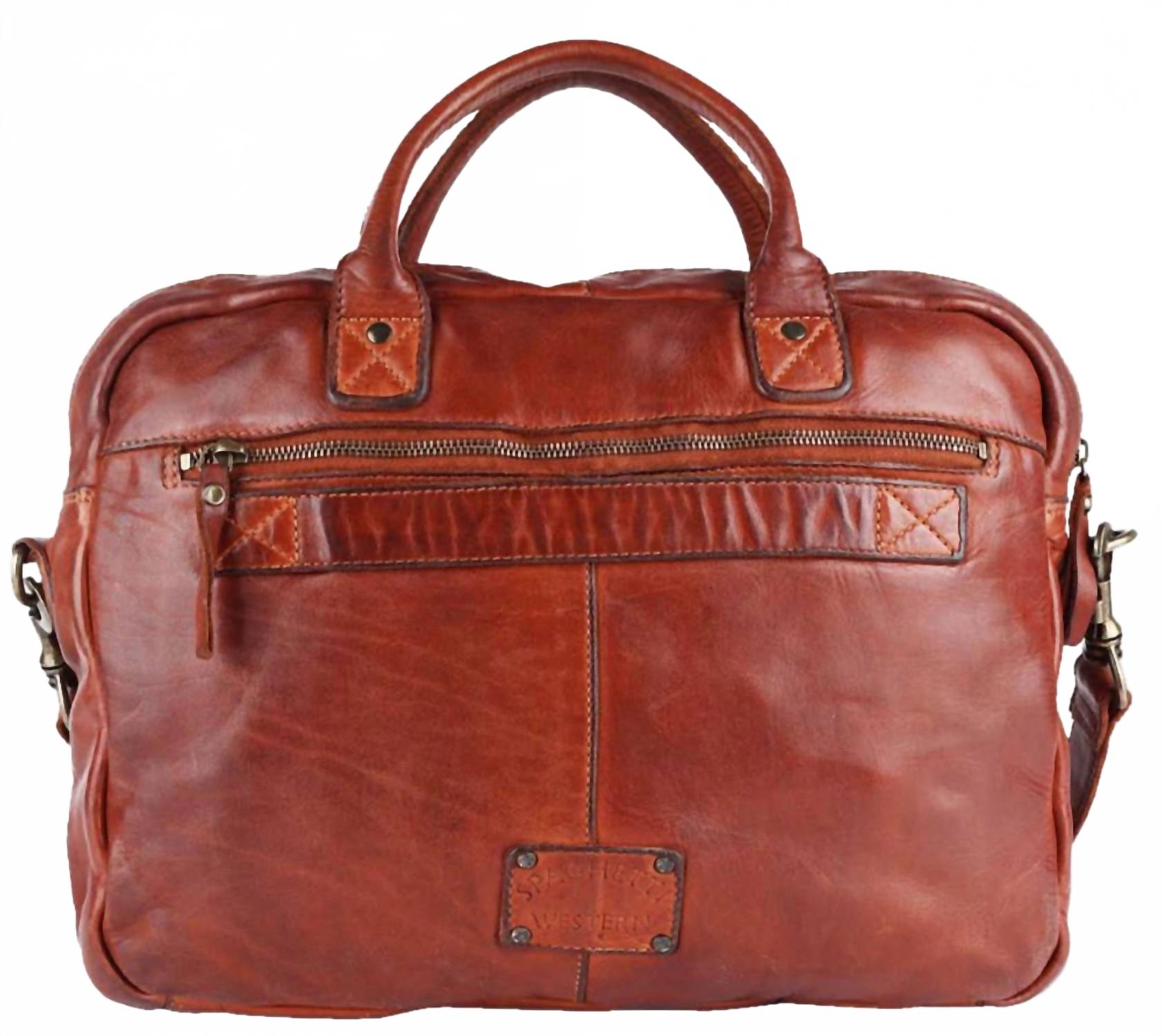 Briefcase Genuine Leather Western Bag In Brown