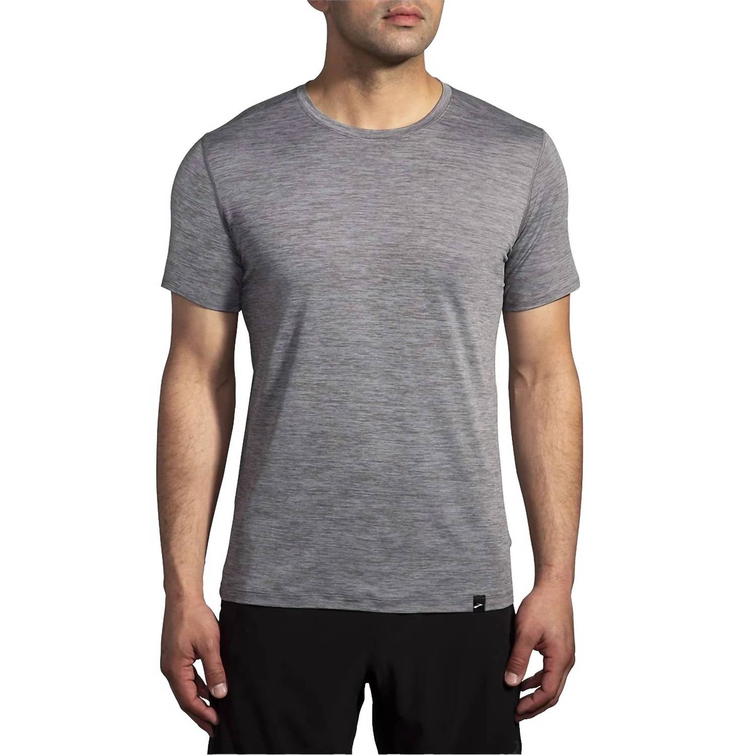Luxe Short Sleeve Tee In Heather Charcoal