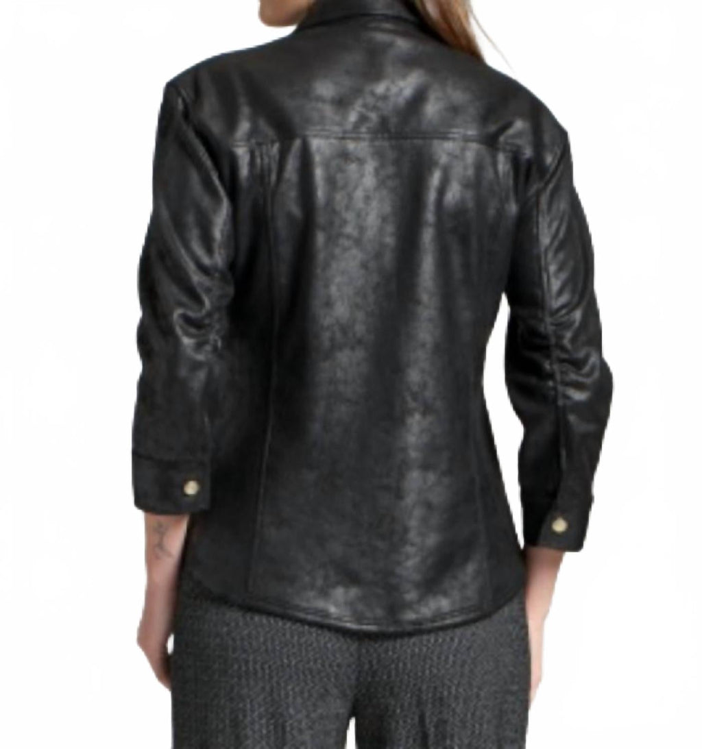 Vegan Leather Shirt In Black