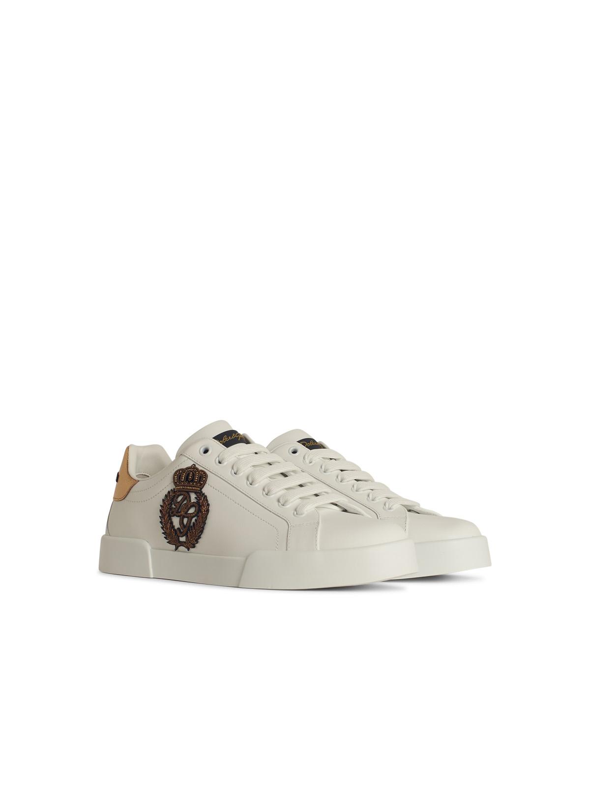 Dolce & Gabbana 'Portofino' White Leather Sneakers Men