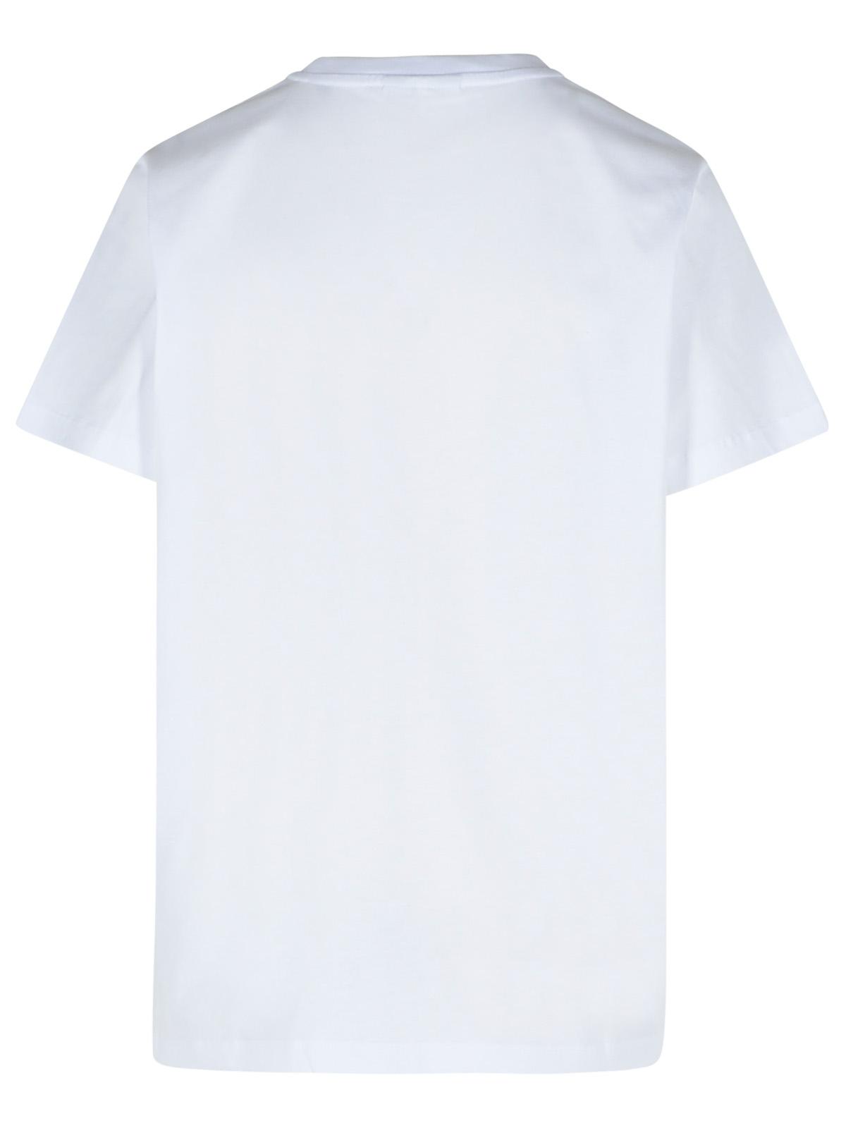Ganni 'Leopard' White Cotton T-Shirt Women