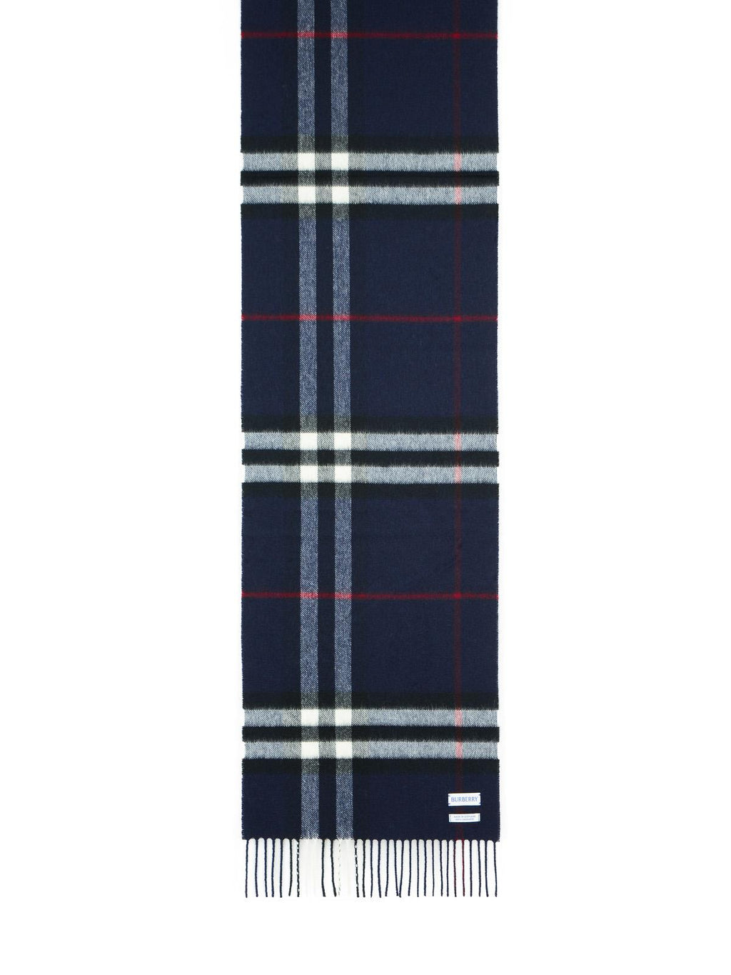 Burberry 'Mu Giant Check' Navy Cashmere Scarf Men
