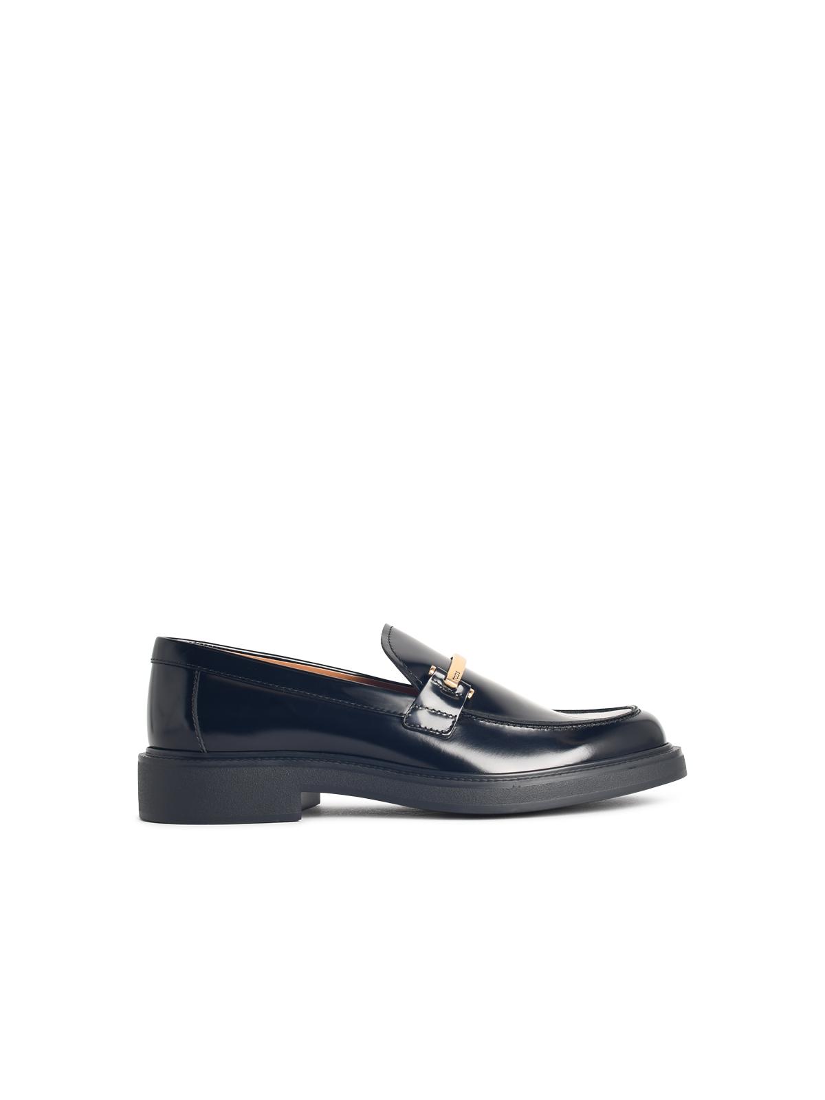 Tod's Black Leather Loafers Women