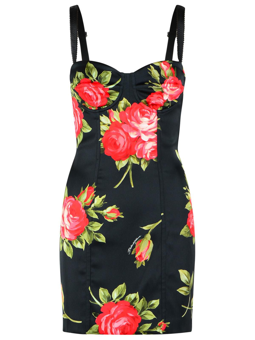 Dolce & Gabbana 'Bouquet Rose' Dress In Black Viscose Blend Women