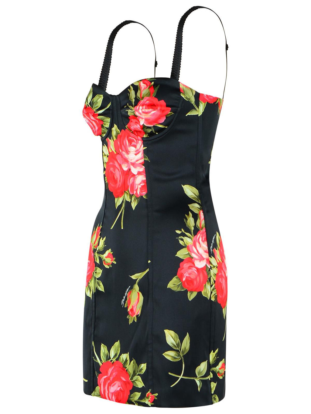 Dolce & Gabbana 'Bouquet Rose' Dress In Black Viscose Blend Women