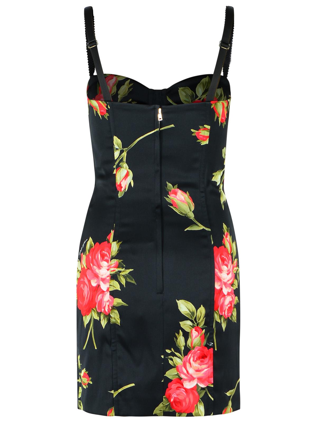 Dolce & Gabbana 'Bouquet Rose' Dress In Black Viscose Blend Women