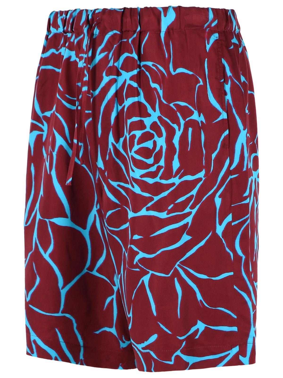 Dries Van Noten 'Piperi' Bermuda Shorts In Burgundy Viscose Twill Men