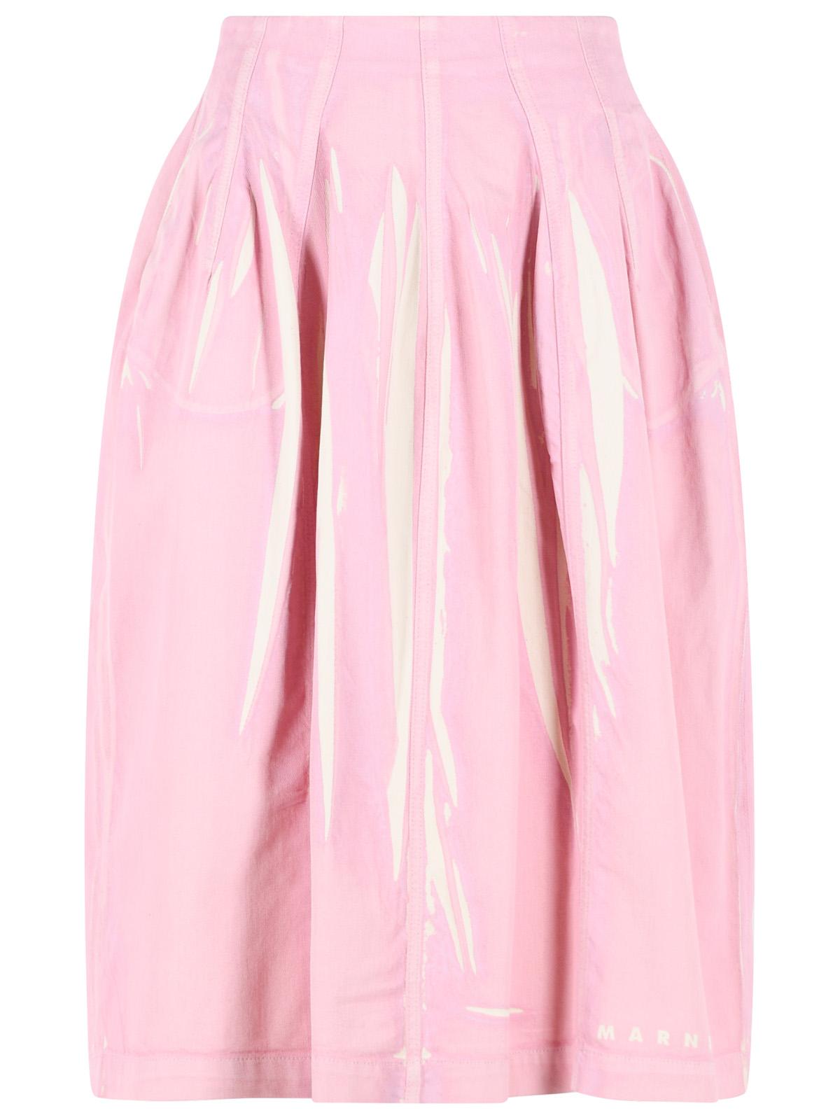Marni Pink Cotton Skirt Women