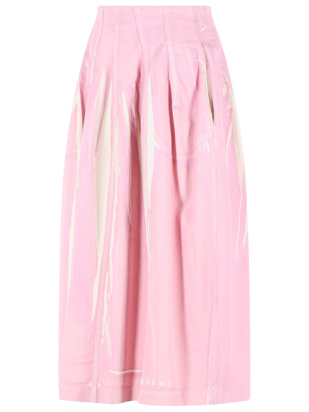 Marni Pink Cotton Skirt Women