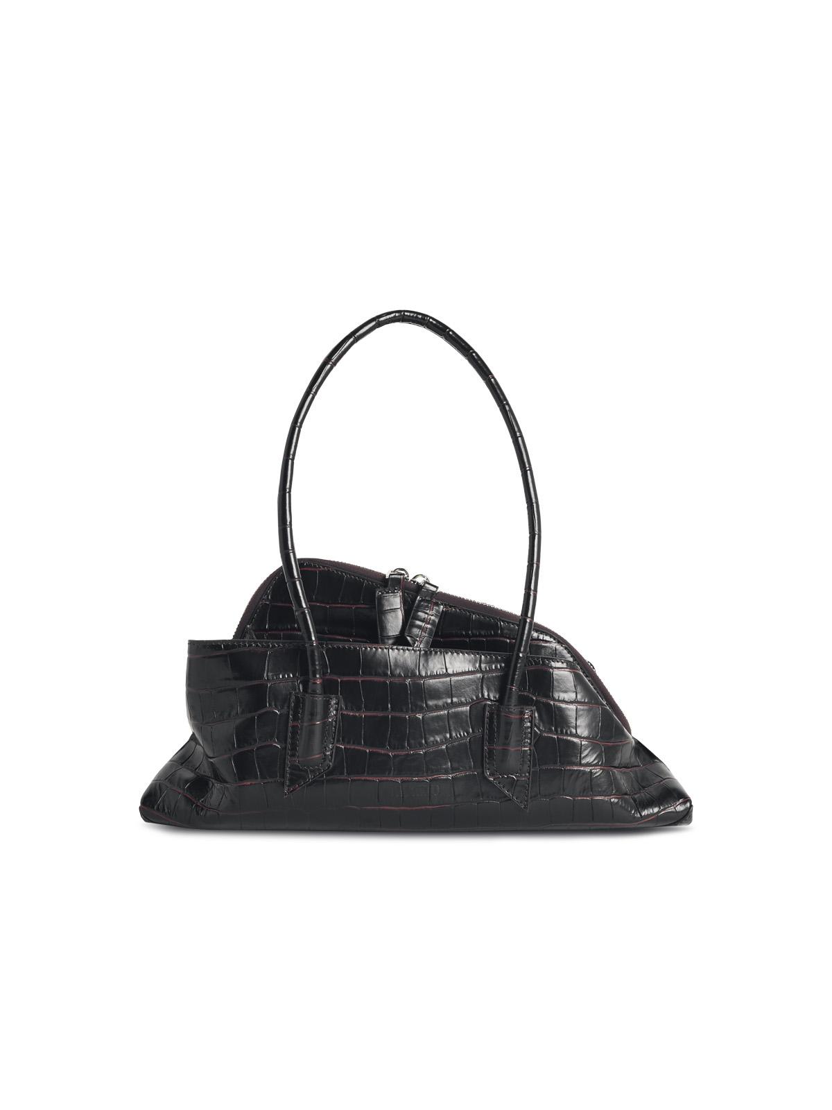 The Attico 'Top Handle La Passeggiata Small' 'Coffee' Leather Bag Women