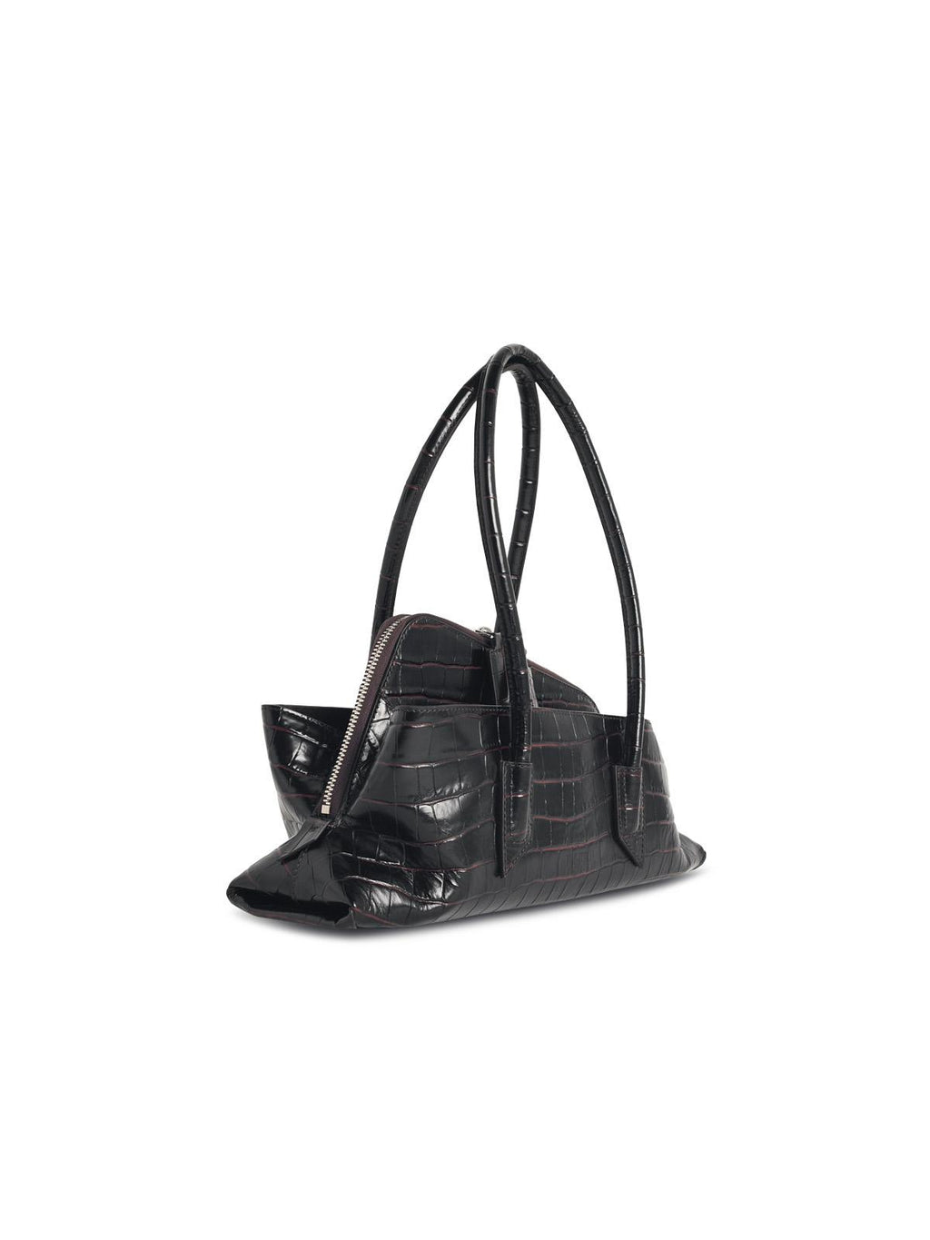 The Attico 'Top Handle La Passeggiata Small' 'Coffee' Leather Bag Women