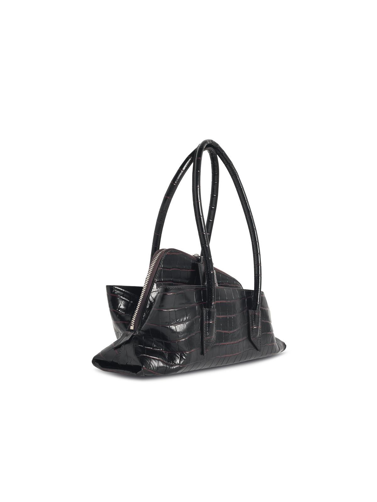 The Attico 'Top Handle La Passeggiata Small' 'Coffee' Leather Bag Women