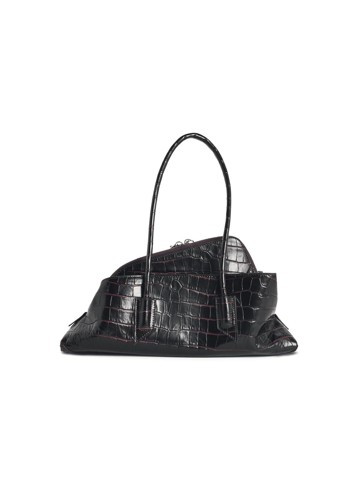 The Attico 'Top Handle La Passeggiata Small' 'Coffee' Leather Bag Women