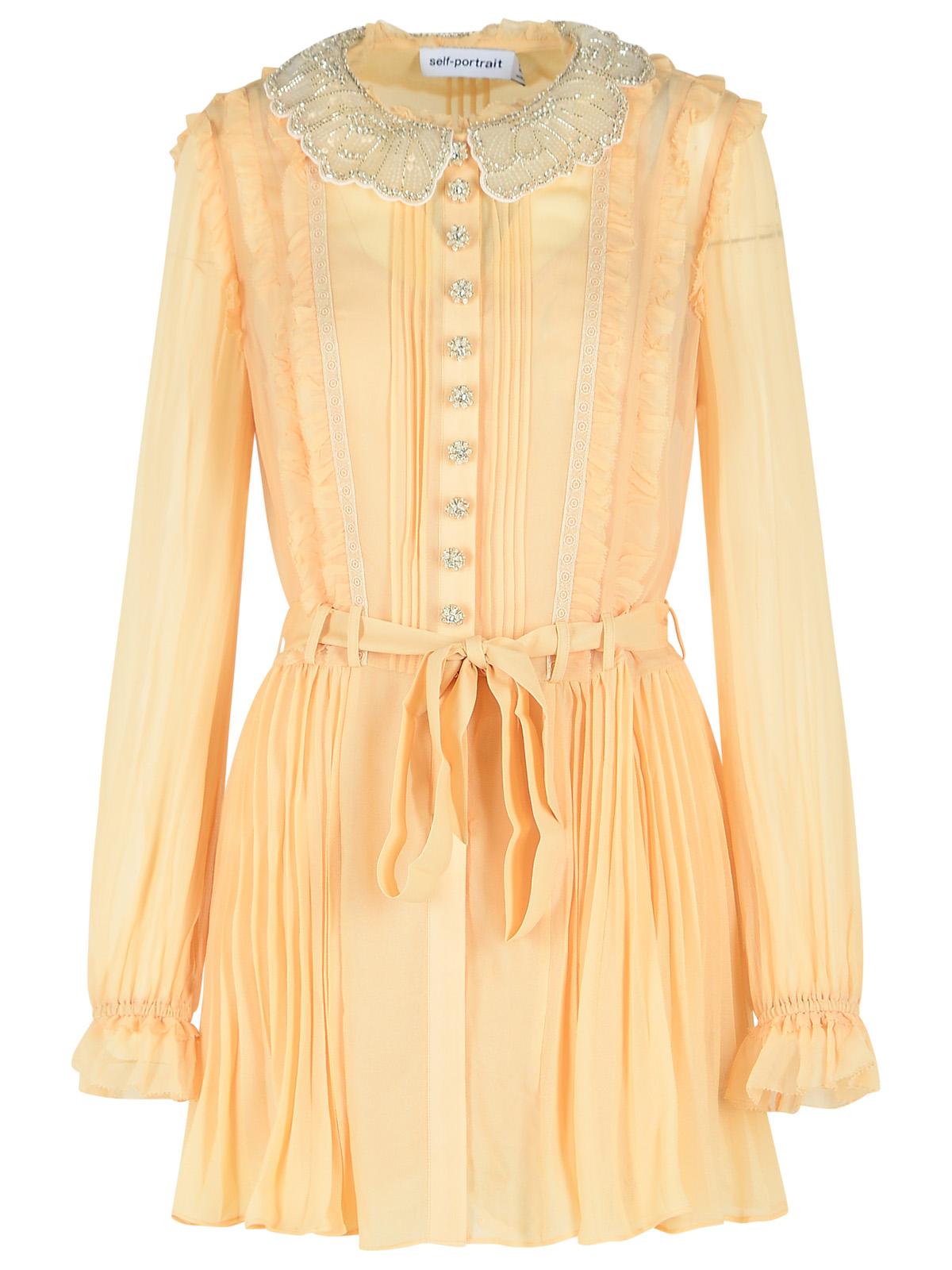 Self Portrait Cream Viscose Mini Dress Women