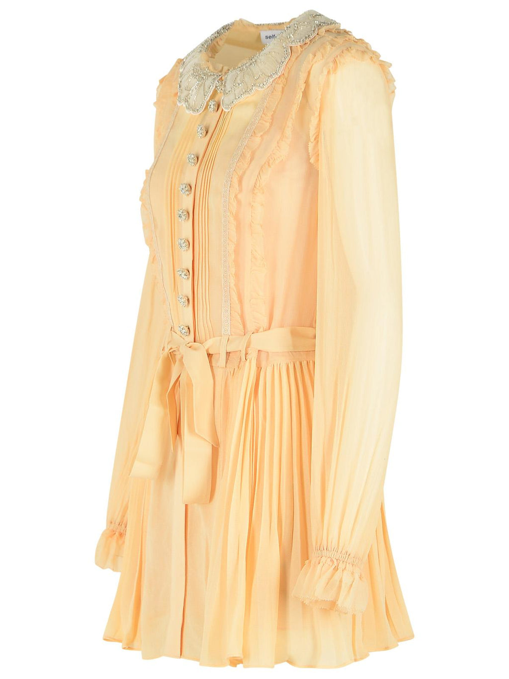 Self Portrait Cream Viscose Mini Dress Women