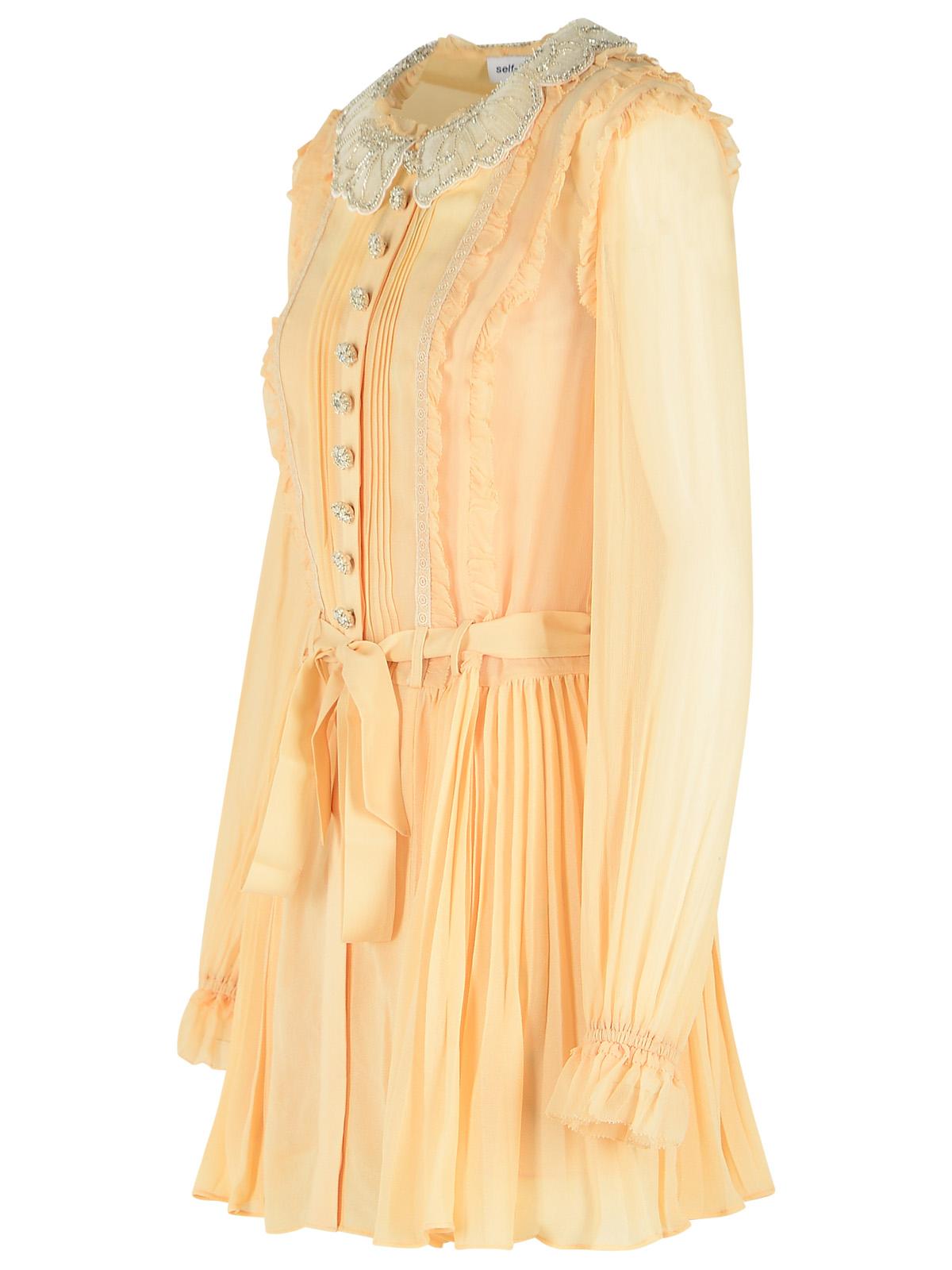 Self Portrait Cream Viscose Mini Dress Women