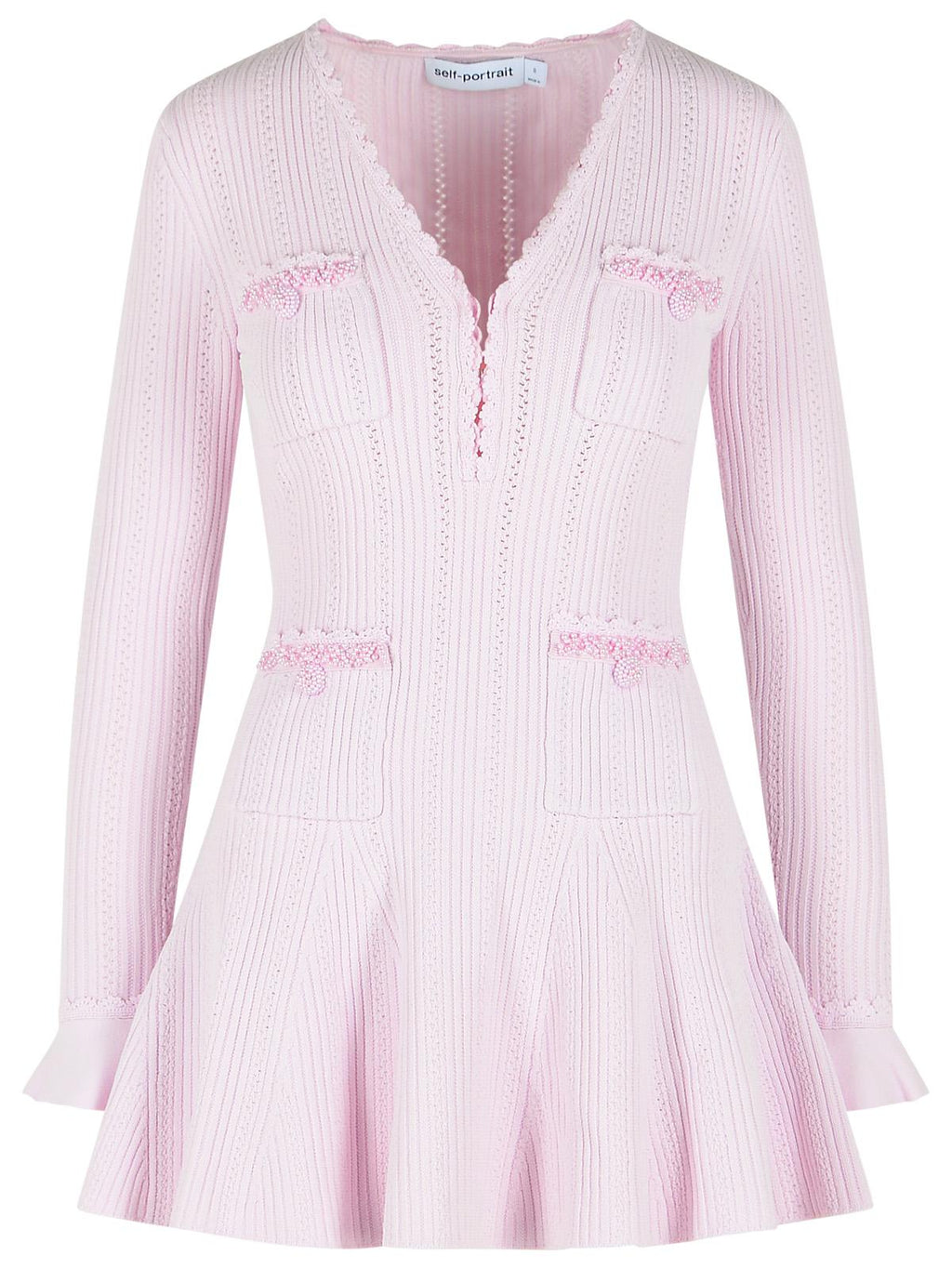 Self Portrait Pink Viscose Blend Mini Dress Women