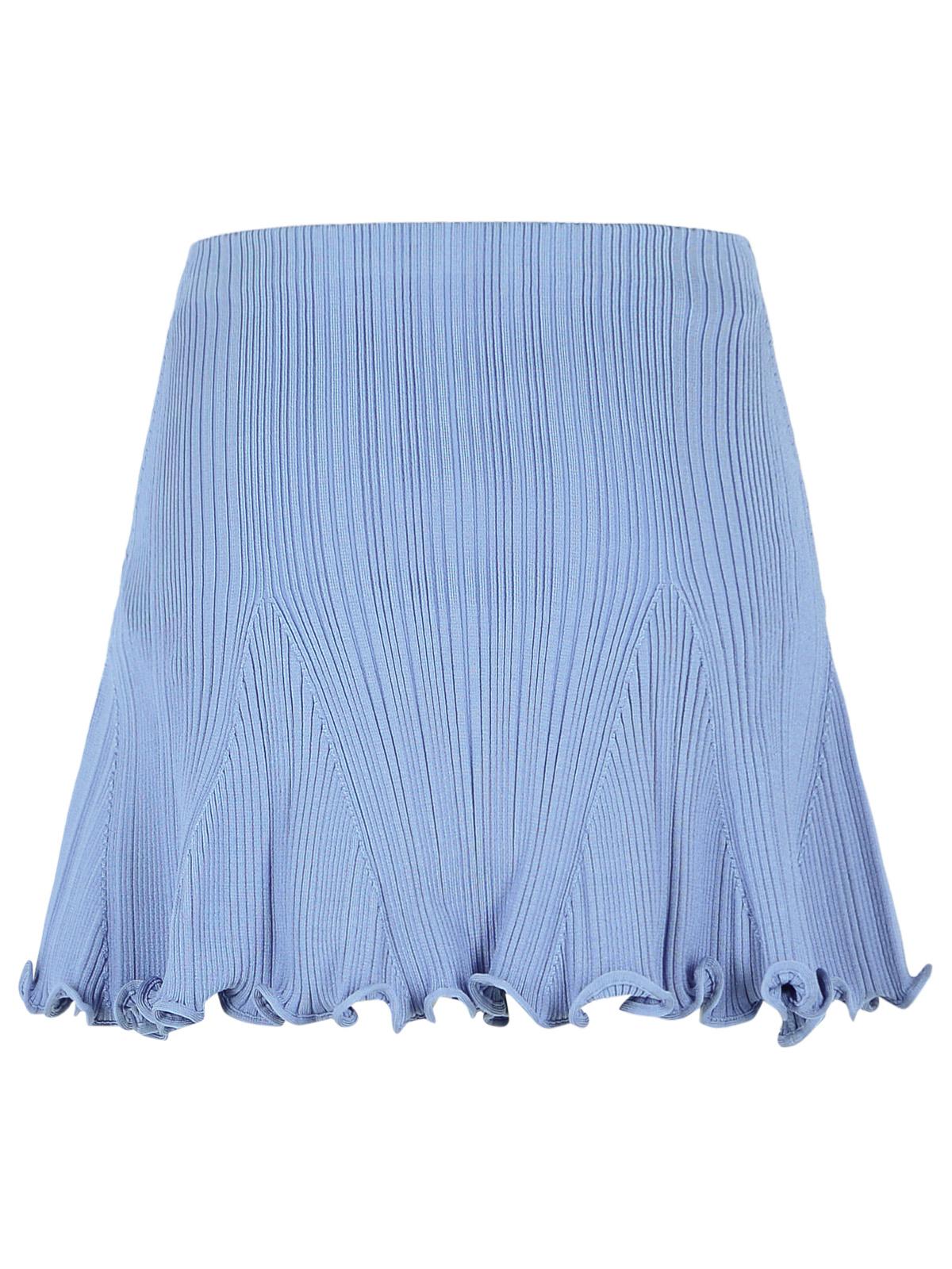Self Portrait 'Pearl' Skirt In Light Blue Viscose Blend Women