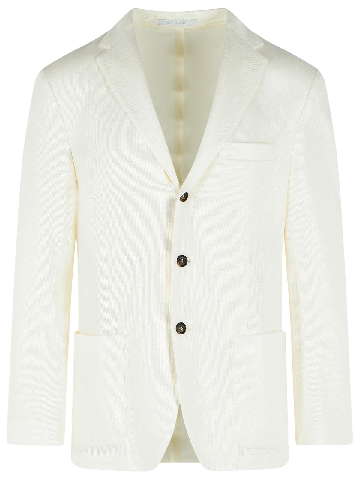 Eleventy Blazer In White Linen Blend Men