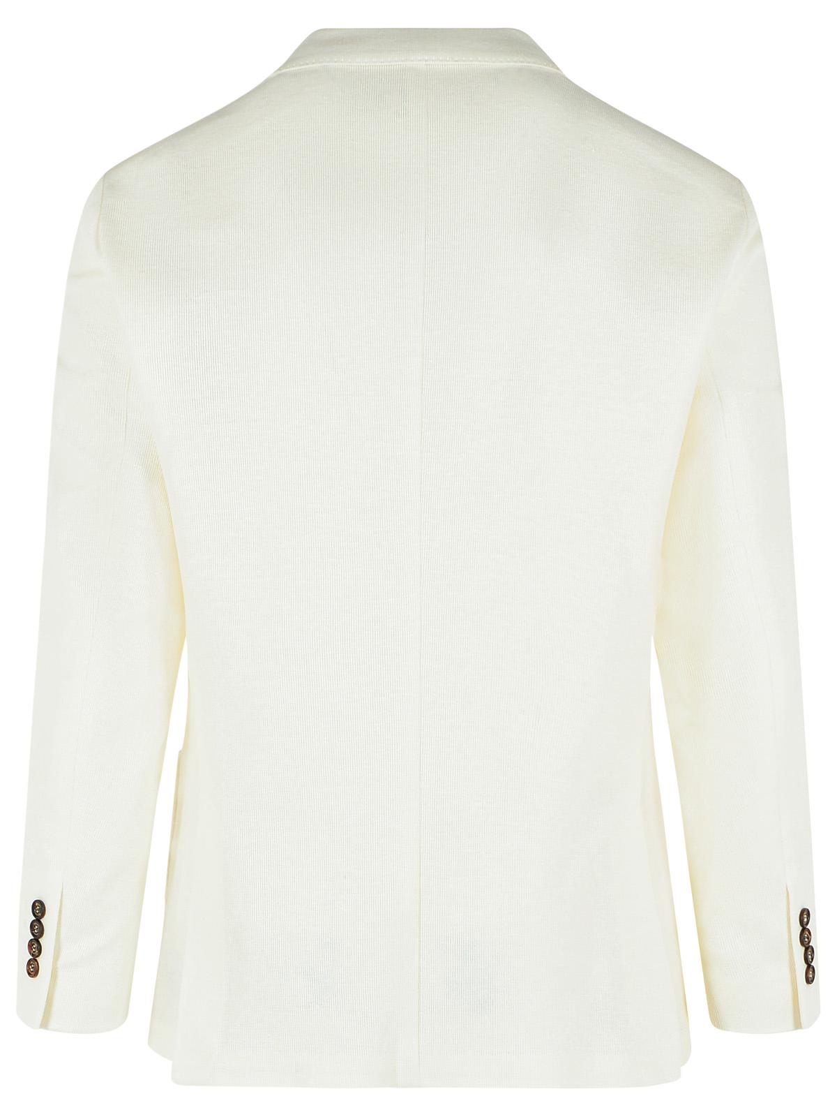 Eleventy Blazer In White Linen Blend Men