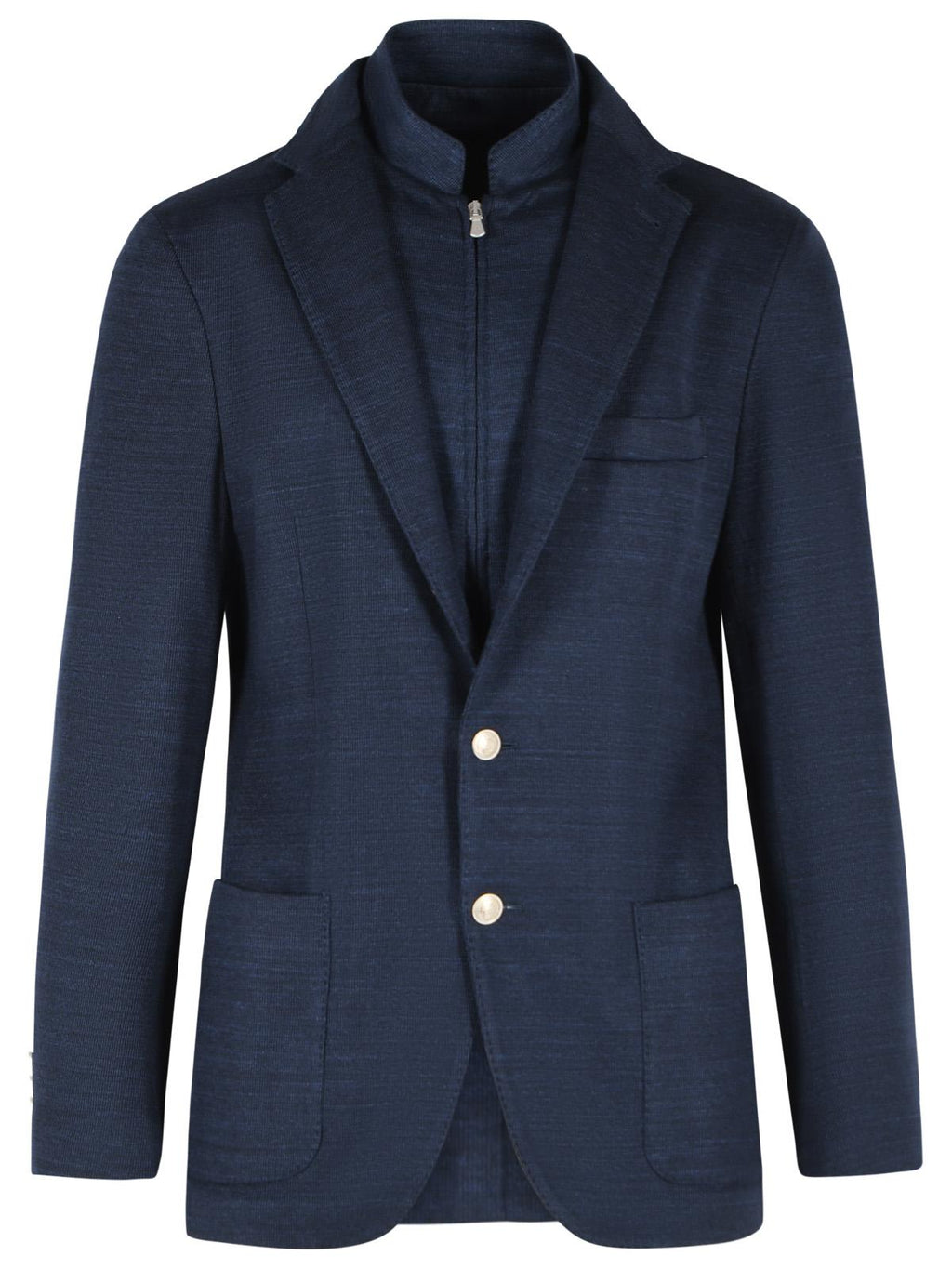 Eleventy Dark Blue Cotton Blend Blazer Men