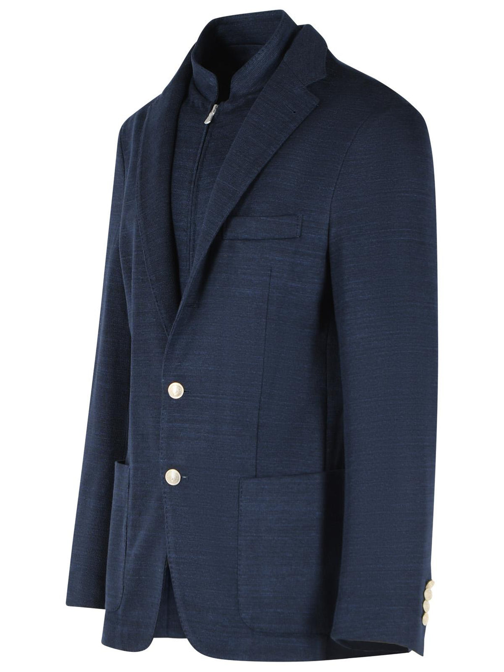Eleventy Dark Blue Cotton Blend Blazer Men