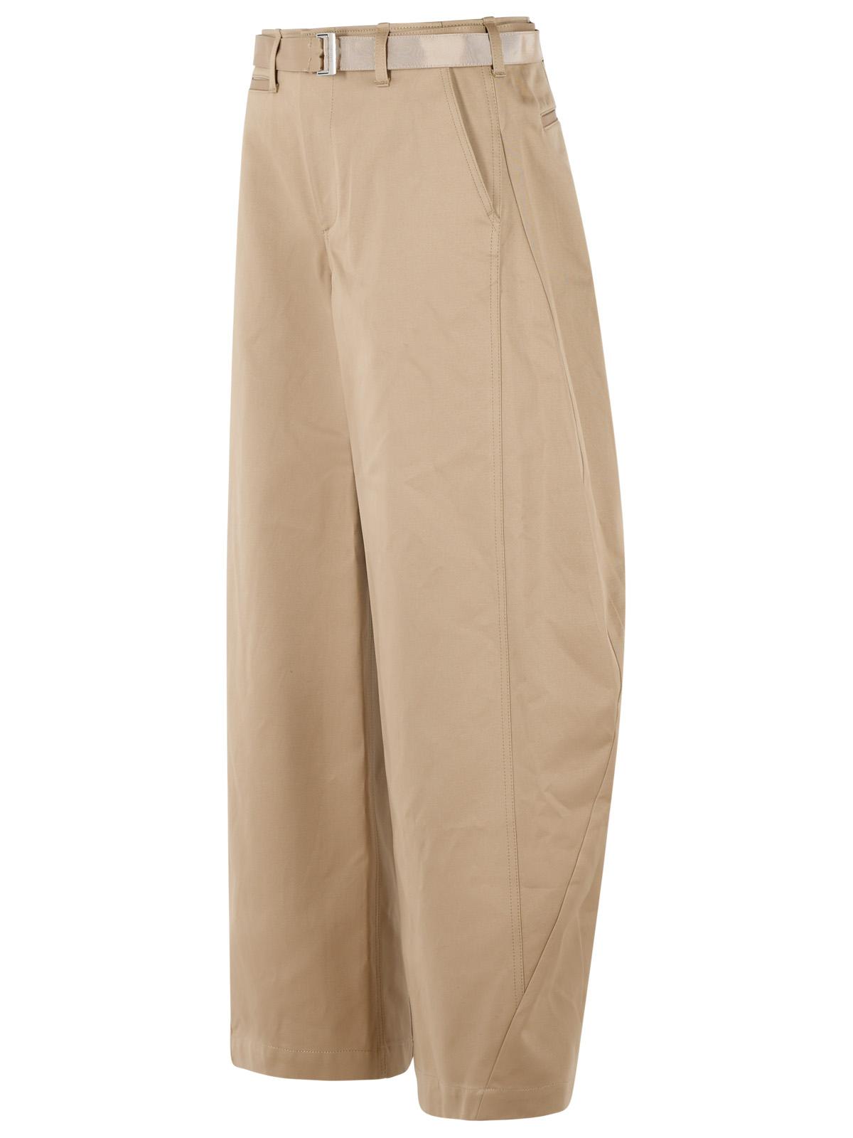 Sacai Chino' Beige Cotton Pants Women