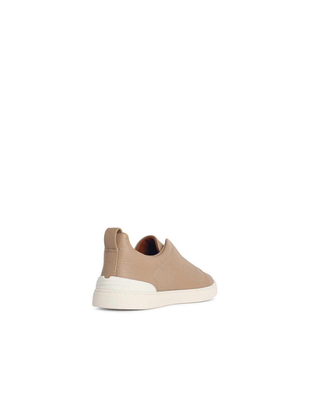 Zegna 'Triple Stitch' Beige Grenade Leather Sneakers Men