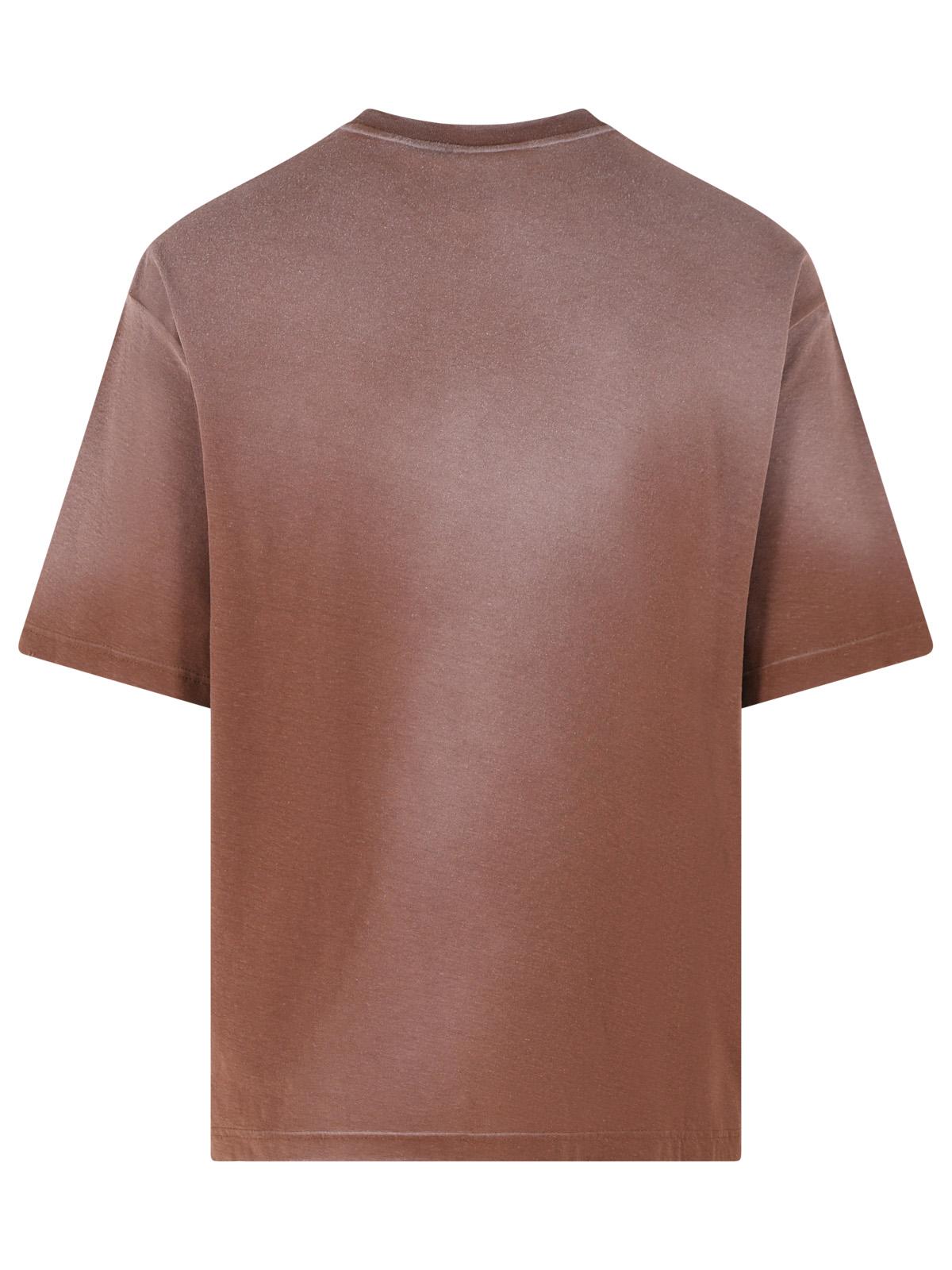 Acne Studios Brown Cotton And Linen T-Shirt Women