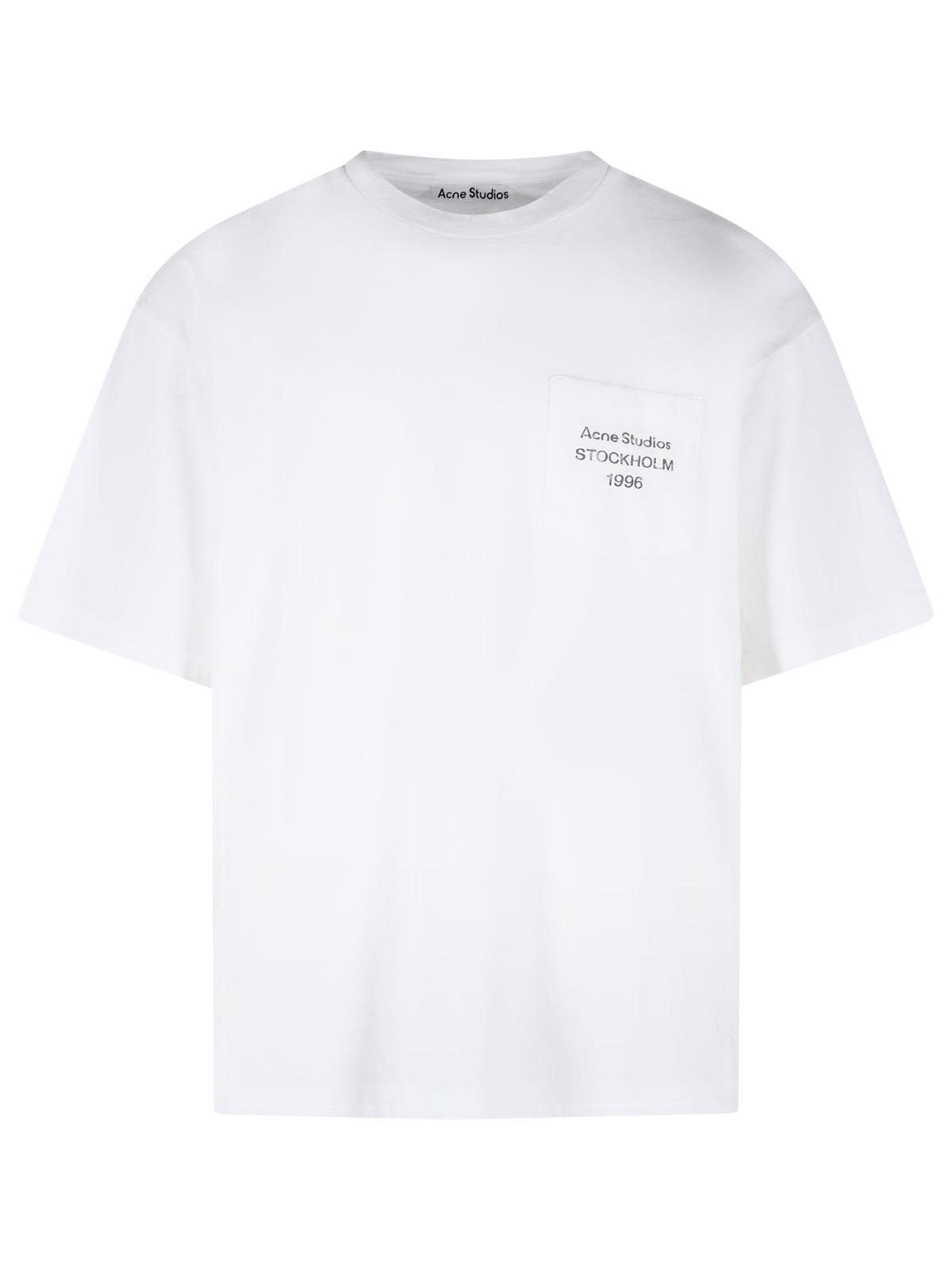 Acne Studios White Cotton And Linen T-Shirt Women