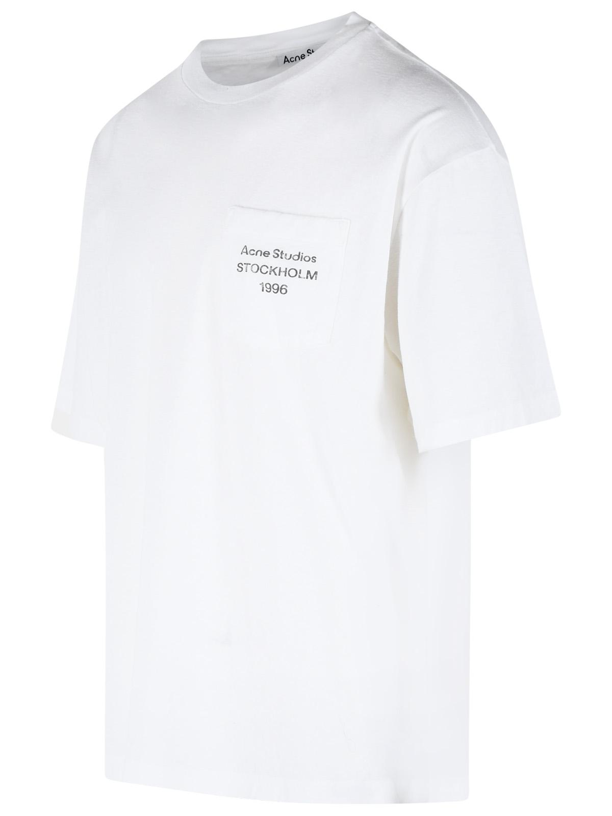 Acne Studios White Cotton And Linen T-Shirt Women