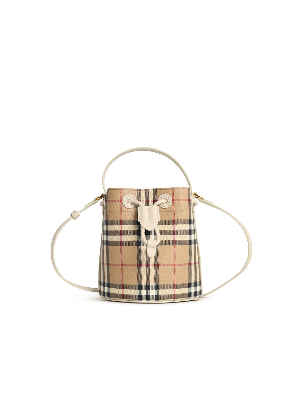 Burberry 'Vintage Check' Bucket Bag In Beige Cotton Blend Women