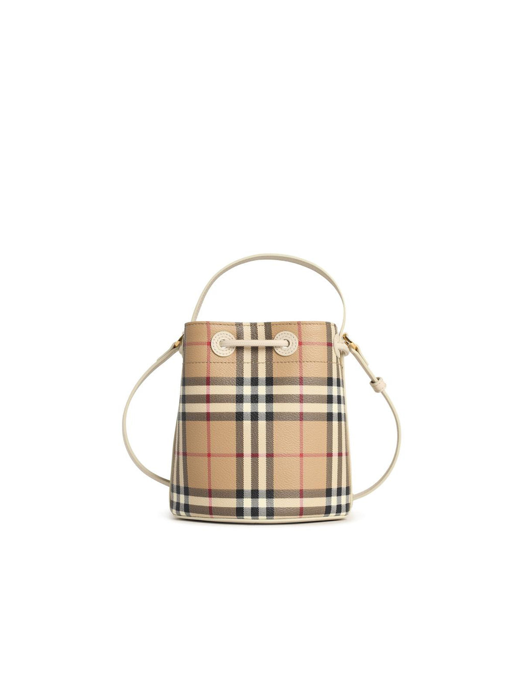 Burberry 'Vintage Check' Bucket Bag In Beige Cotton Blend Women