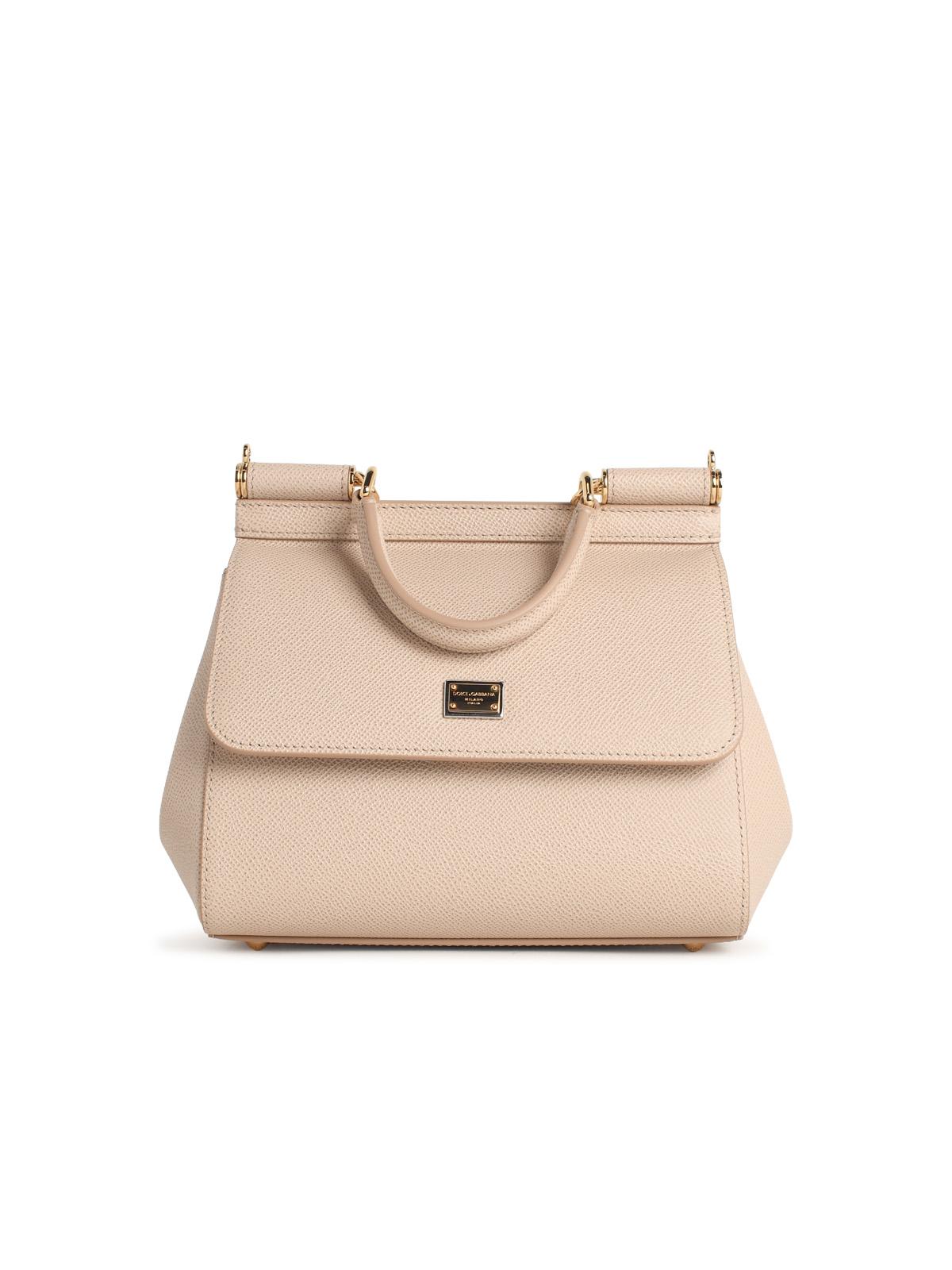 Dolce & Gabbana Small 'Sicily' Handbag In Pink Dauphine Calf Leather Women