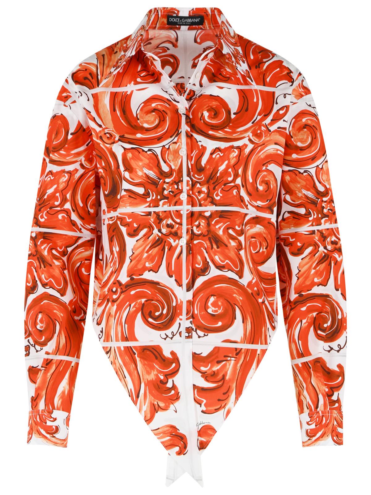 Dolce & Gabbana Majolica Print Cotton Poplin Shirt Women