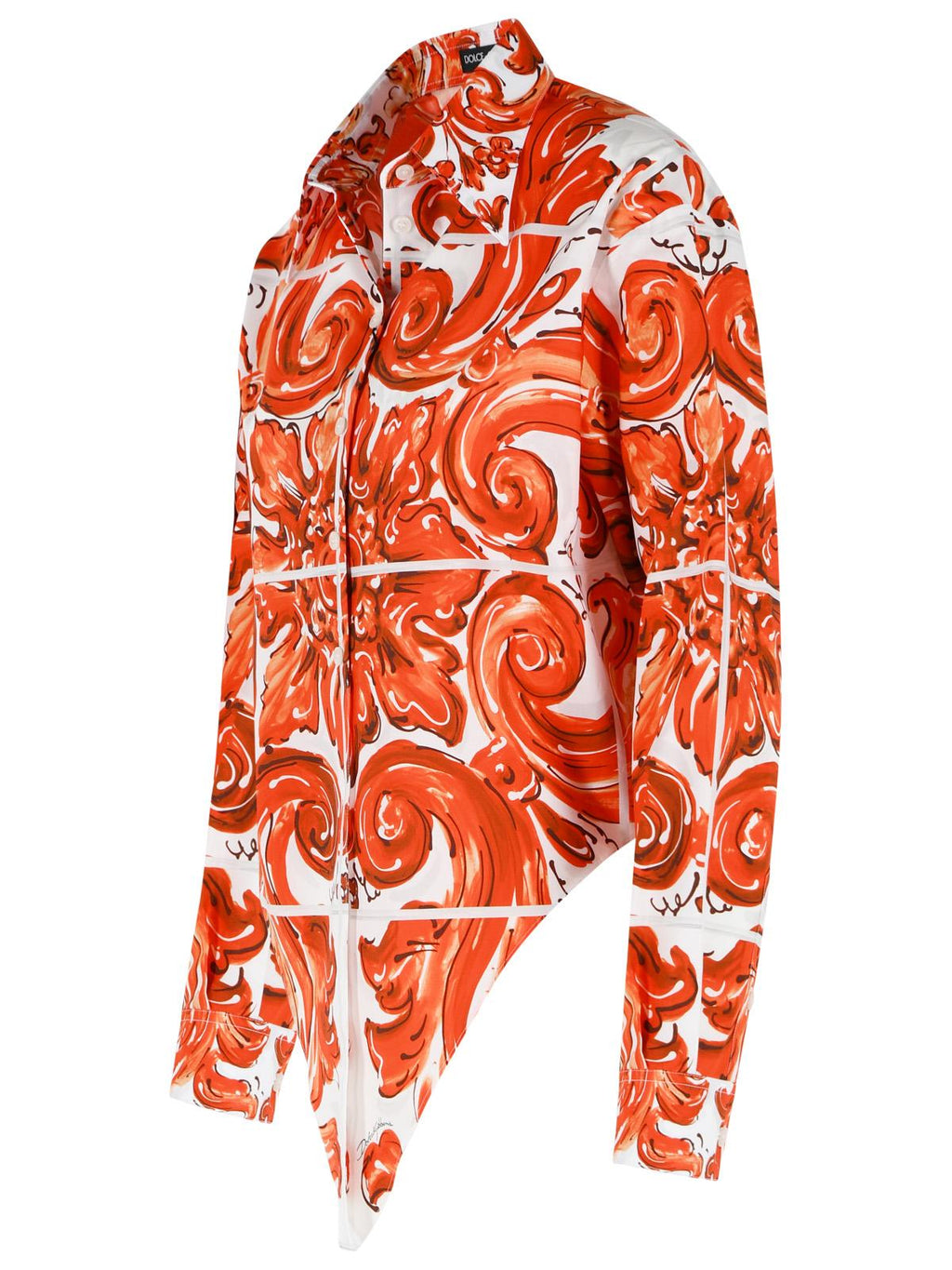 Dolce & Gabbana Majolica Print Cotton Poplin Shirt Women